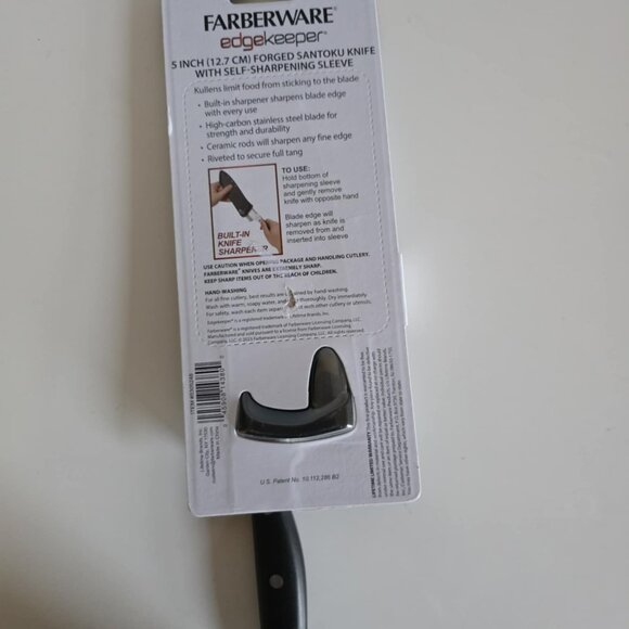 NWT Farberware Professional 5" Forged Santoku Knife w/sharpener - Picture 4 of 5